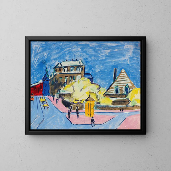 Vista di strada a Dresda - Ernst Ludwig Kirchner — quadro incorniciato alla parete