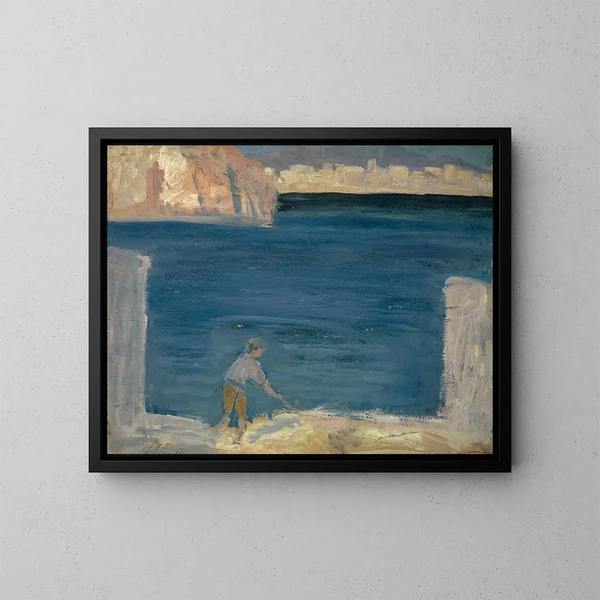 al porto di Palma di Maiorca - Ernst Schiess — quadro incorniciato alla parete