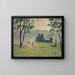 Donne e bambino in un prato - Ernst Schiess — quadro incorniciato alla parete