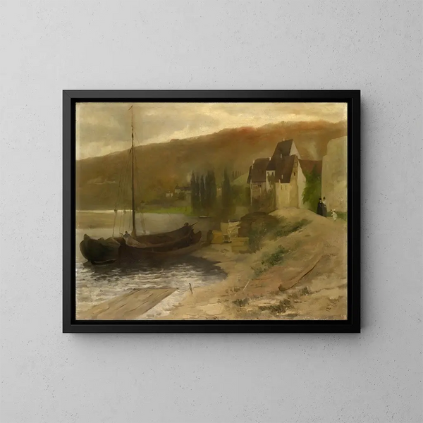 Paesaggio sul fiume Main - Ernst Schiess — quadro incorniciato alla parete