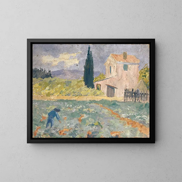 Ferme du Sud avec champ - Ernst Schiess — quadro incorniciato alla parete