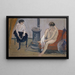Due donne a una stufa - Ernst Schiess — quadro incorniciato alla parete