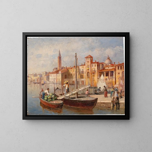 Port italiano - Ernst Stache — quadro incorniciato alla parete