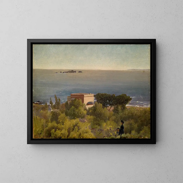 Casa sul mare - Ernst Stückelberg — quadro incorniciato alla parete