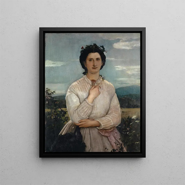 Ritratto di Marie Elisabeth Brüstlein, futura sposa dell'artista - Ernst Stückelberg — quadro incorniciato alla parete
