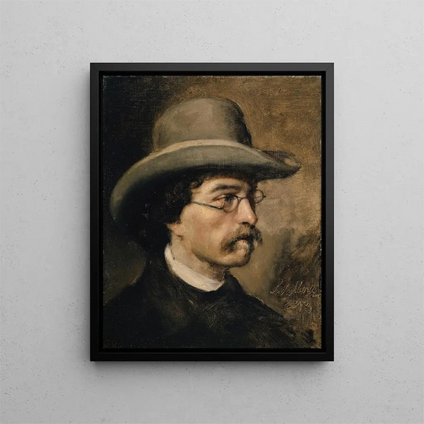 Ritratto del pittore Theodor Deschwanden - Ernst Stückelberg — quadro incorniciato alla parete
