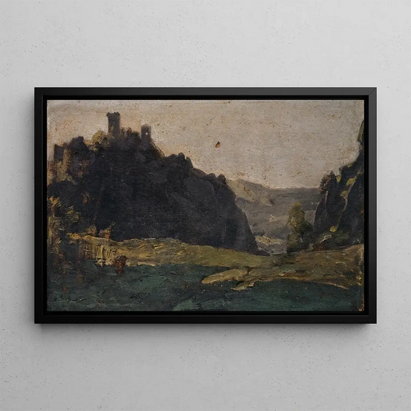 Rovine di Neu-Falckenstein vicino a Balsthal - Ernst Stückelberg — quadro incorniciato alla parete