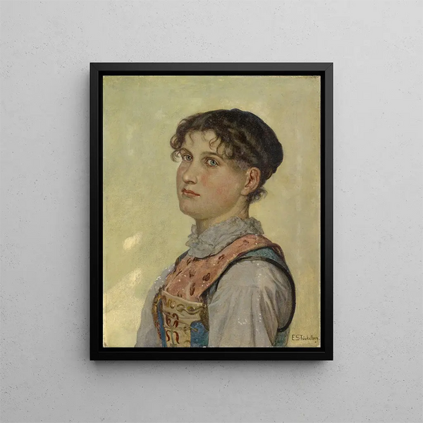Giovane donna di Uri - Ernst Stückelberg — quadro incorniciato alla parete