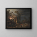 Un villaggio saccheggiato durante la notte - Esaias van de Velde — quadro incorniciato alla parete