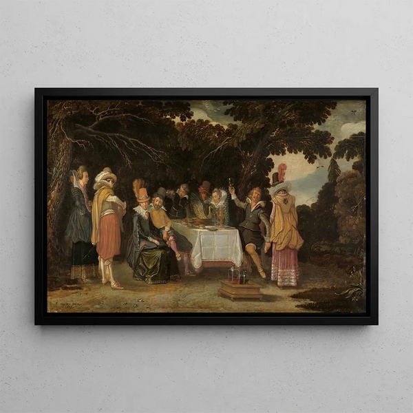 Una festa all'aperto - Esaias van de Velde — quadro incorniciato alla parete