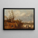 Cottages e fiume ghiacciato - Esaias van de Velde — quadro incorniciato alla parete