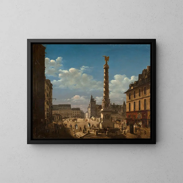 La place et la fontaine du Châtelet - Étienne Bouhot — quadro incorniciato alla parete