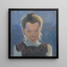 Studio di testa di una ragazza su sfondo blu - Frida Konstantin — quadro incorniciato alla parete