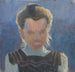Studio di testa di una ragazza su sfondo blu - Frida Konstantin — vista dell’opera