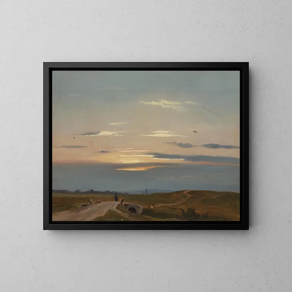Paesaggio serale - Eugen Bracht — quadro incorniciato alla parete