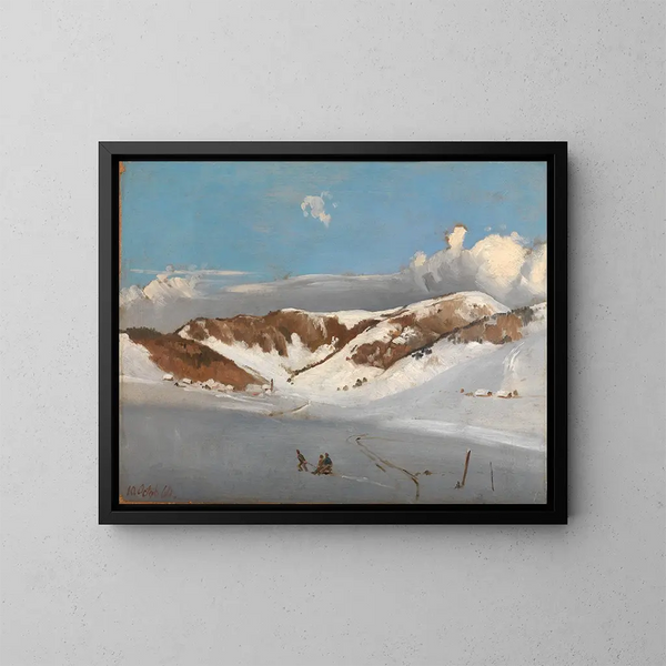 Le Herzogenhorn dans la neige fraîche - Eugen Bracht — quadro incorniciato alla parete
