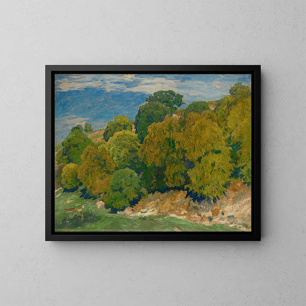 Pente con faggi - Eugen Bracht — quadro incorniciato alla parete