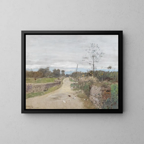 su la strada di campagna - Eugen Jettel — quadro incorniciato alla parete