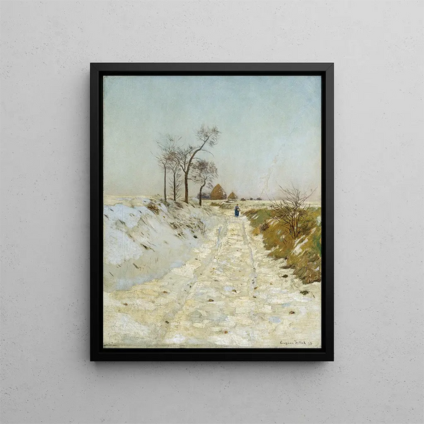 Strada scavata in inverno - Eugen Jettel — quadro incorniciato alla parete