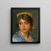 Una giovane donna italiana con una sciarpa gialla - Eugen von Blaas — quadro incorniciato alla parete