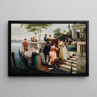 Eugen von Blaas - Arriving For The Ball Murano.webp