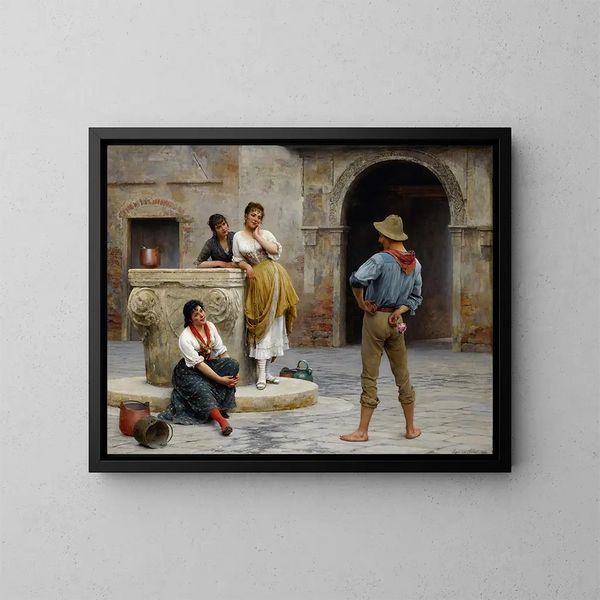 Flirtation - Eugen von Blaas — quadro incorniciato alla parete