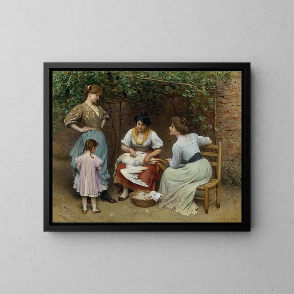 Plumer l'oie - Eugen von Blaas — quadro incorniciato alla parete