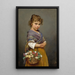 Giovane ragazza con un cesto di fiori - Eugen von Blaas — quadro incorniciato alla parete