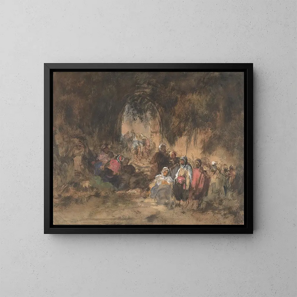 Arabes al riposo - Eugenio Lucas Velázquez — quadro incorniciato alla parete