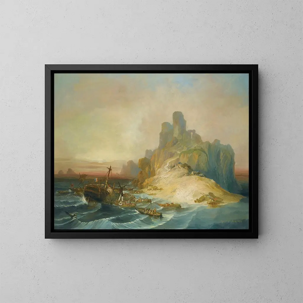 Naufrage au large de la côte - Eugenio Lucas Velázquez — quadro incorniciato alla parete