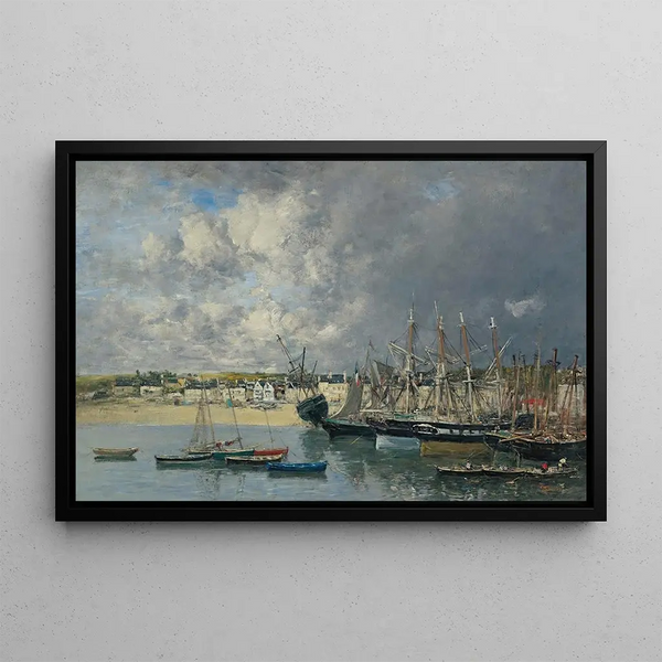 Bateaux ancrés dans le port de Portrieux - Eugène Boudin — quadro incorniciato alla parete