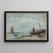 Spiaggia con barche da pesca - Eugène Boudin — quadro incorniciato alla parete