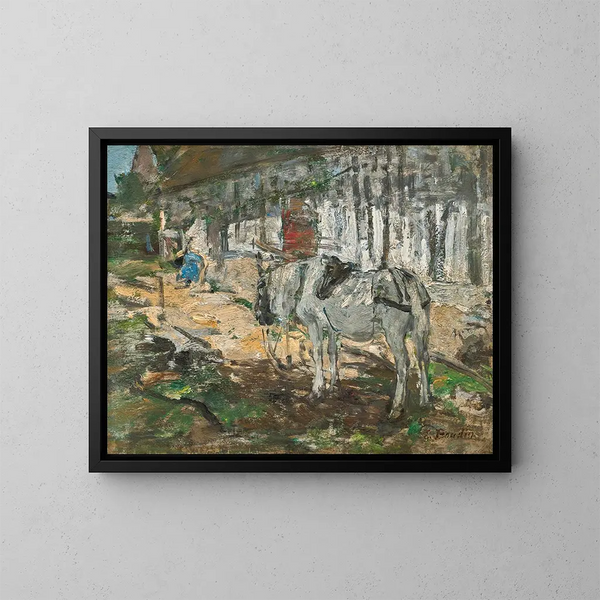 Cavallo normanno - Eugène Boudin — quadro incorniciato alla parete