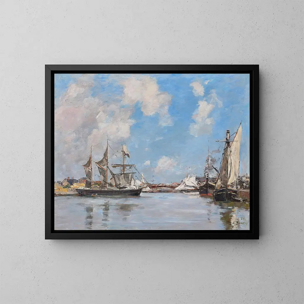 Deauville, il bacino Mare Haute - Eugène Boudin — quadro incorniciato alla parete