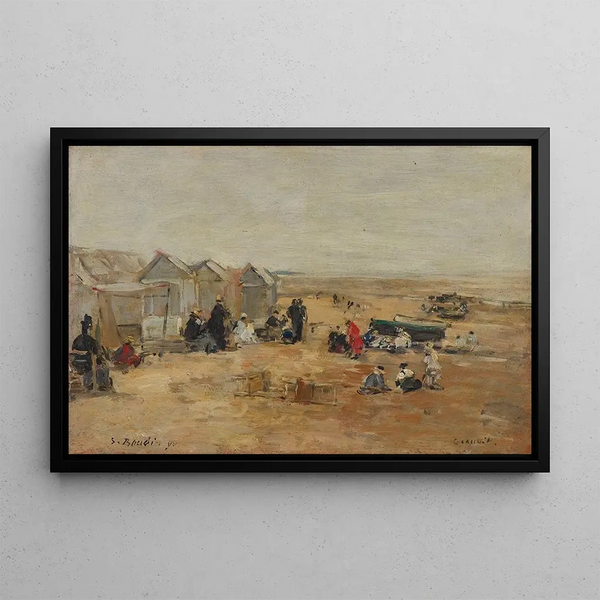 Deauville Scène de plage - Eugène Boudin — quadro incorniciato alla parete