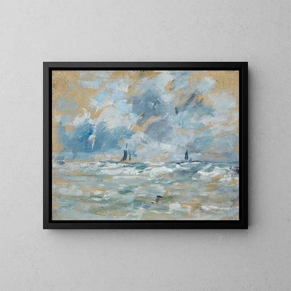 Effetti di nuvole in mare aperto - Eugène Boudin — quadro incorniciato alla parete