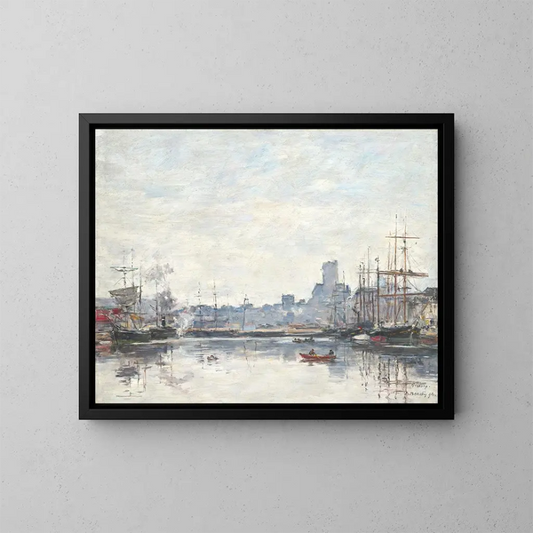 Le Port par temps de brouillard - Eugène Boudin — quadro incorniciato alla parete