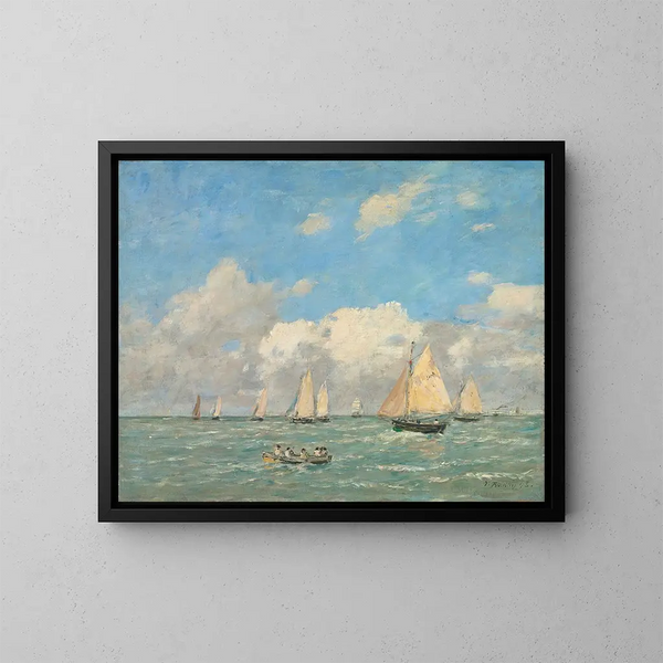 La Sortie des barques à Trouville - Eugène Boudin — quadro incorniciato alla parete