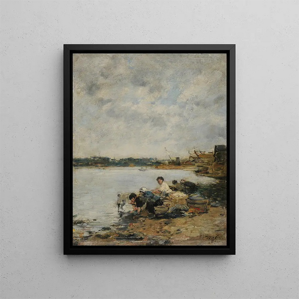 La Touques al mattino - Eugène Boudin — quadro incorniciato alla parete