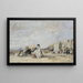 Dame in bianco sulla spiaggia di Trouville - Eugène Boudin — quadro incorniciato alla parete