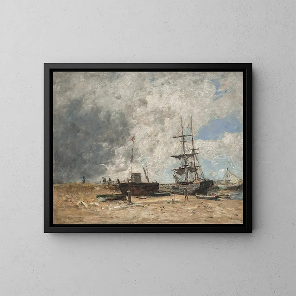 Le rivage de Trouville, marée basse - Eugène Boudin — quadro incorniciato alla parete