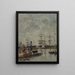 Porto di navi al molo - Eugène Boudin — quadro incorniciato alla parete