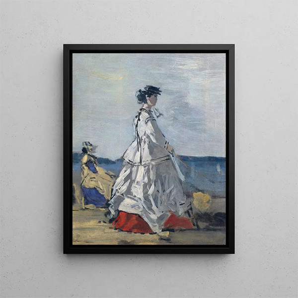 La principessa Pauline Metternich sulla spiaggia - Eugène Boudin — quadro incorniciato alla parete