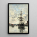 Nave sulla Touques - Eugène Boudin — quadro incorniciato alla parete