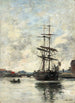 Nave sulla Touques - Eugène Boudin — vista dell’opera