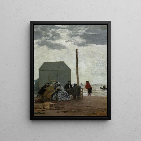 La spiaggia di Deauville - Eugène Boudin — quadro incorniciato alla parete