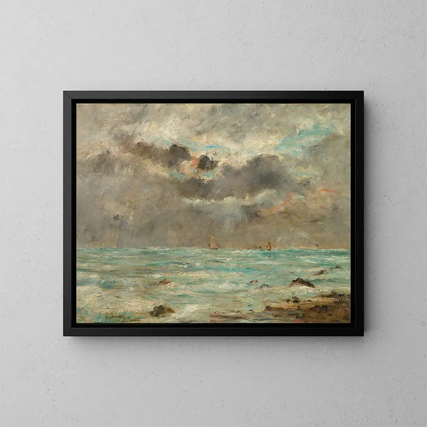 La Côte à Trouville - Eugène Boudin — quadro incorniciato alla parete
