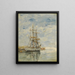 Tre-mastelli all'ancora - Eugène Boudin — quadro incorniciato alla parete