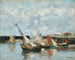 Barques à Trouville, marea bassa - Eugène Boudin — vista dell’opera