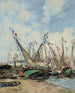 Trouville, il porto, velieri arenati - Eugène Boudin — vista dell’opera